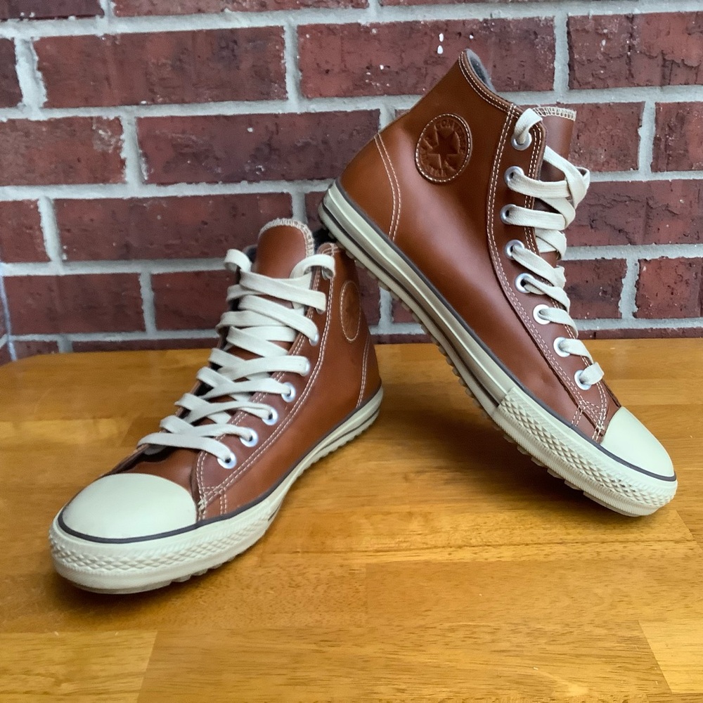 Converse Chuck Taylor All Stars Mid Boot Sneaker Pinecone Brown Leather Size 12